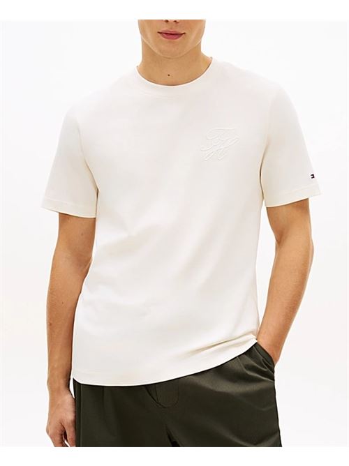 T-shirt with tone-on-tone embroidered logo Tommy Hilfiger | MW0MW42391Z00.Z00